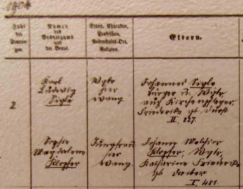 mariage record Großheppach, 1903