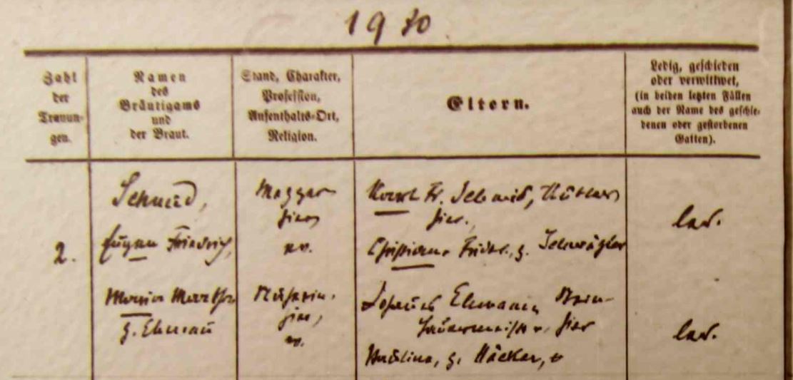 marriage record Großheppach, 1930